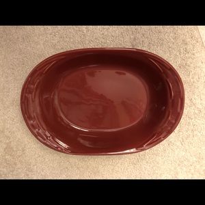 Longaberger woven pottery Red paprika baking dish